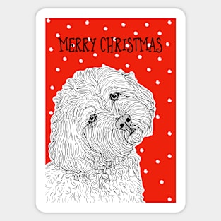 Cockapoo Christmas Greeting Sticker